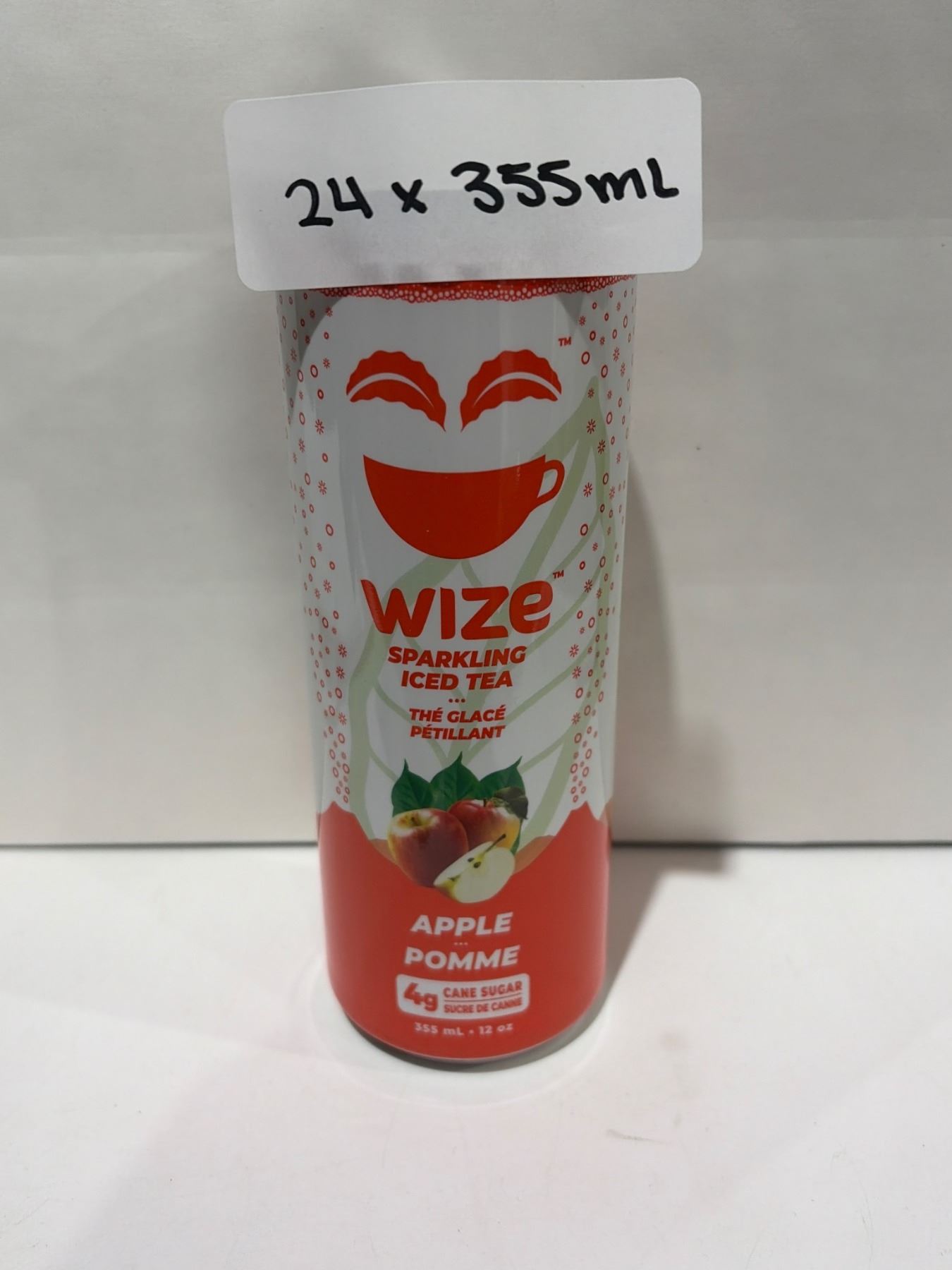24 Cans of Wize Sparkling Iced Tea (Apple) – 355 mL Each