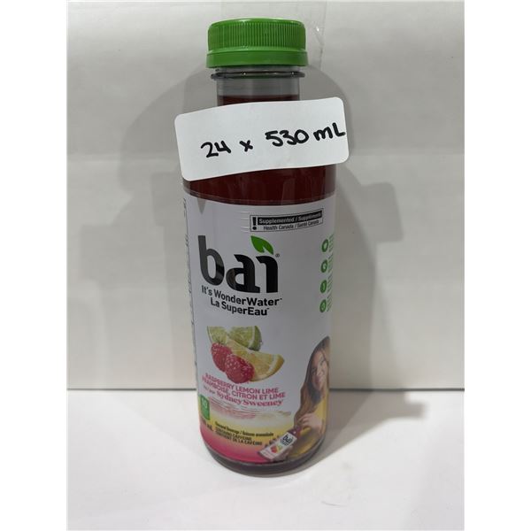 Bai Raspberry Lemon Lime WonderWater Beverage 24 x 530 mL Bottles
