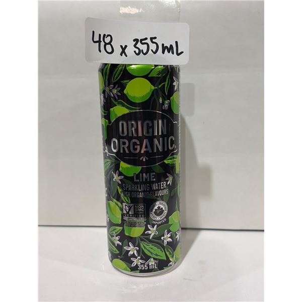Origin Organic Lime Sparkling Water, 48 x 355mL