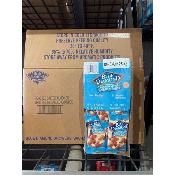 Blue Diamond Roasted Salted Almonds 12x(18x33g) (216 bags total)