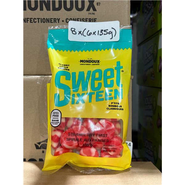 Mondoux Sweet Sixteen Strawberry Twist Candies – 8 ( 6 x 135 g ), 48 bags total