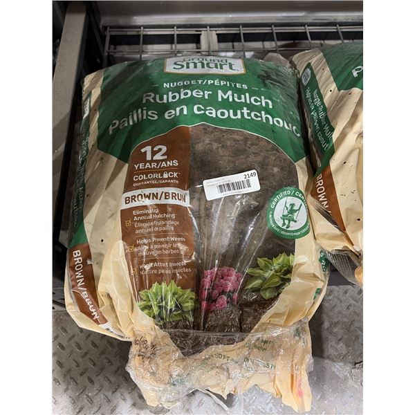 Groundsmart Rubber Mulch Nuggets for Landscaping, Brown Color, 25 lbs