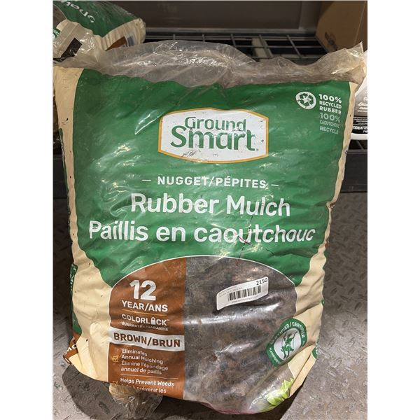 Groundsmart Rubber Mulch Nuggets for Landscaping, Brown Color, 25 lbs