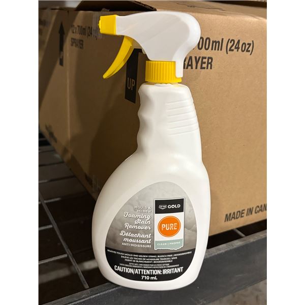 Spray Gold PURE Mold and Mildew, Foaming Stain Remover, Lot of 12 x 710 mL