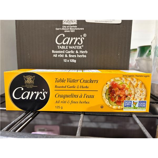 Carr’s Table Water Crackers, Roasted Garlic & Herb, 12 x 125 g