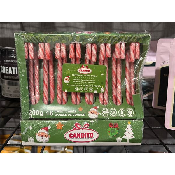 2 Candito Peppermint Candy Canes 200g Each, 16 Per Pack