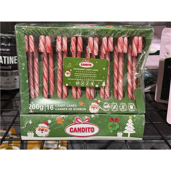 3 Candito Peppermint Candy Canes, 200g Each, 16 Per Pack