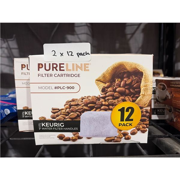 Pureline Filter Cartridge, 2×12-Pack for Keurig Water Filter Handles