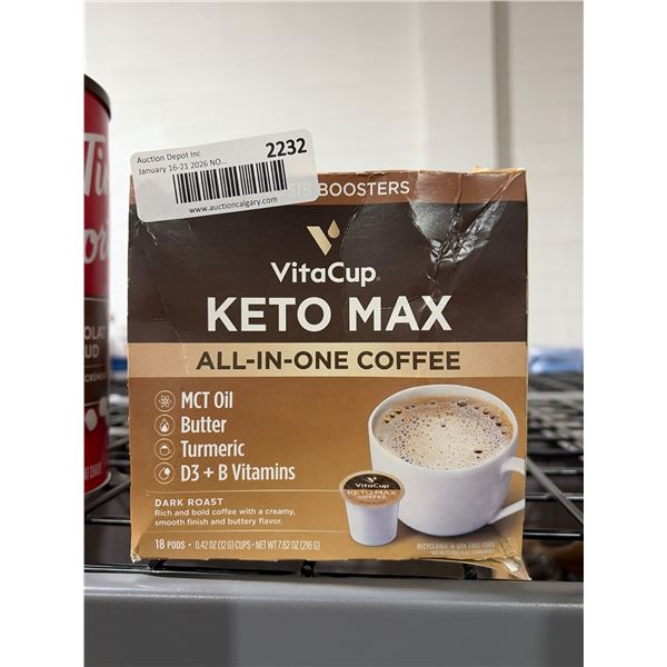 VitaCup Keto Max All-In-One Coffee Pods, Dark Roast, 18 Count