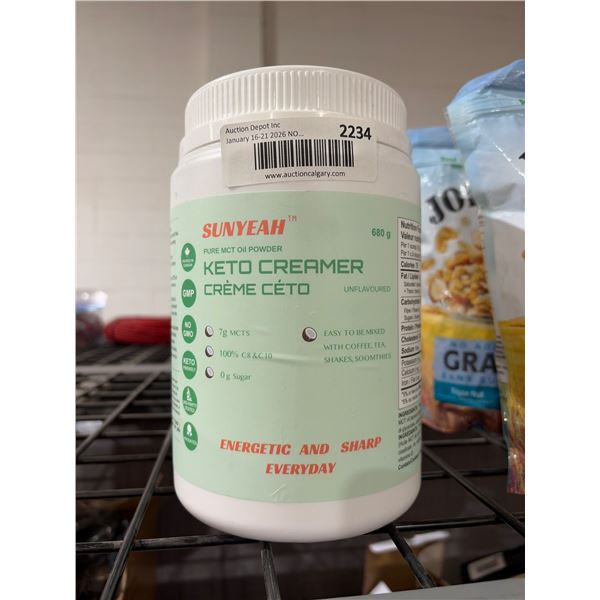 Sunyeah Unflavored Keto Creamer, 680 g,