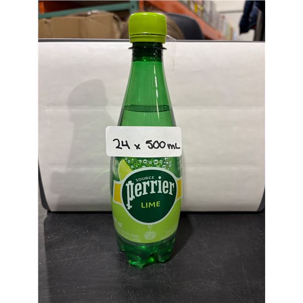 Perrier Lime Sparkling Natural Mineral Water 24 x 500 mL Bottles