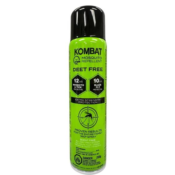 Pack of 4 – Kombat Mosquito Repellent Deet Free Pump Spray with Picaridin, 200g