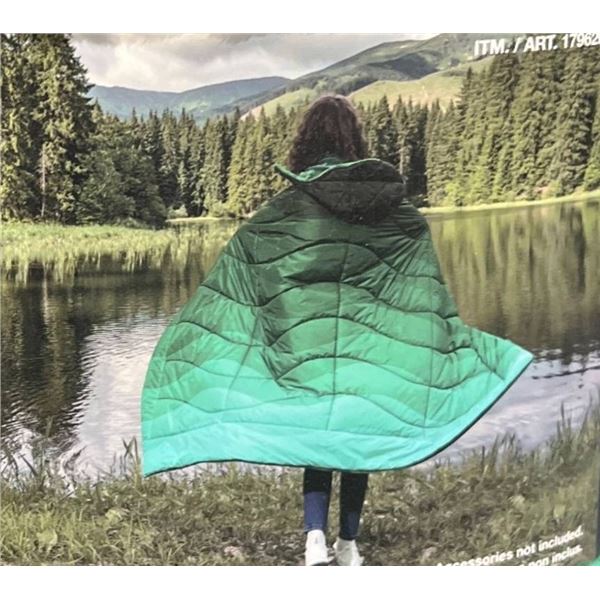 Weatherproof Vintage Hooded Outdoor Blanket With Plush Reverse