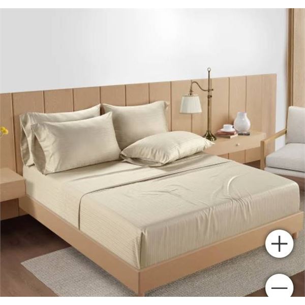 Hotel Signature Sateen Queen Grand 6-Piece Egyptian Cotton Sheet Set, 400 Thread Count