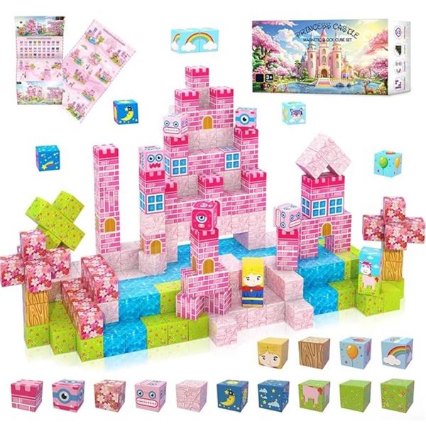 Princess Castle Magnetic Block Cube Set With 200 Pieces