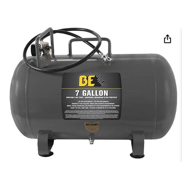 BE Pressure 67.000.700 7 Gallon Portable Air Tank, 125 PSI