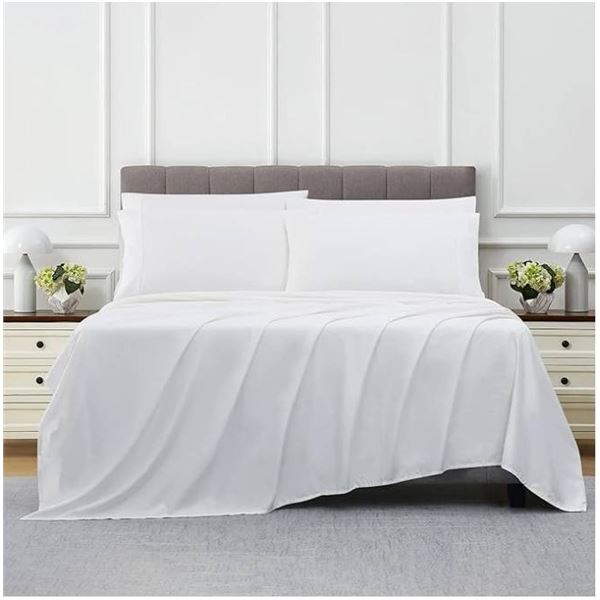 Kirkland Signature 680-Thread Count 6-Piece King Sheet Set in White