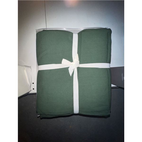 Lifetown 100 Percent Cotton Duvet Cover in Forest Green