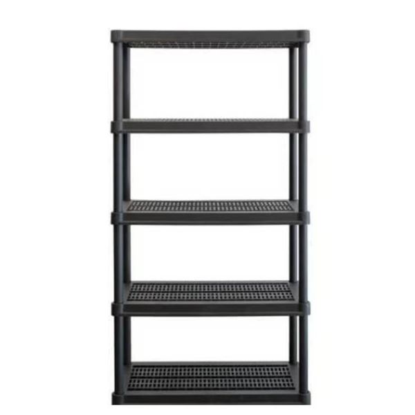 **Assembled** Ramtuff Black 4-Shelf Utility Storage Unit  *Accessories Not Included*