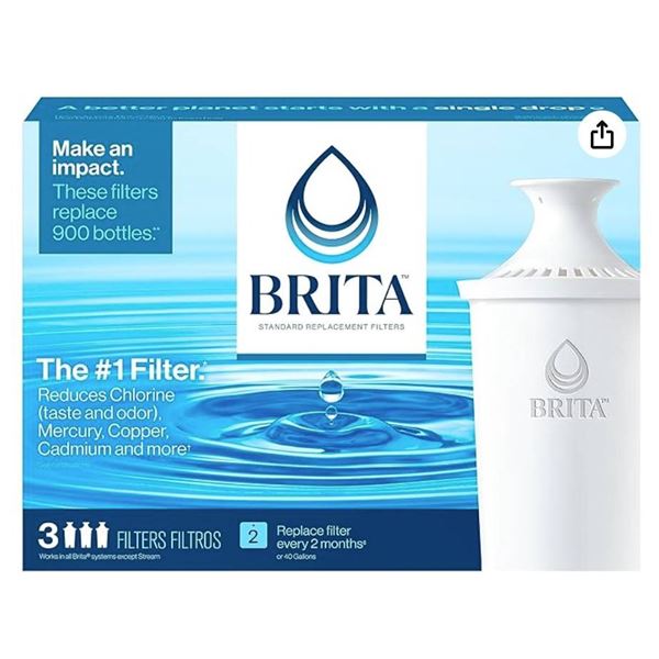Lot of 2 – Brita Water Filter Replacement Cartridge 3 Pack