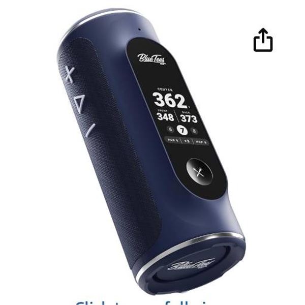Blue Tees Golf Player+ GPS Speaker with Touch Screen Display, 10+ Hours Battery, 40,000+ Courses, Vi