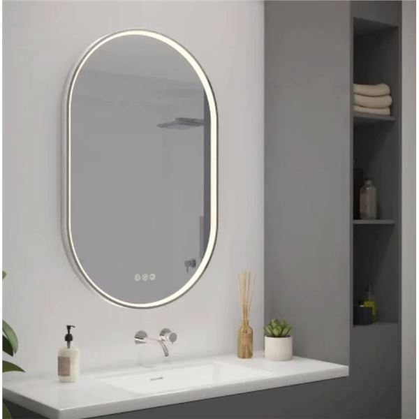 Artika Royce Oval LED Wall Mirror With Integrated Defogger