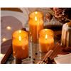 Image 3 : Glass Battery Operated LED Flameless Candles With Remote and Timer, Pack of 3