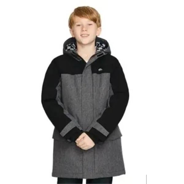 Quiksilver L/G (10/12) Hooded Jacket with Black and Gray Design