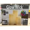 Image 2 : Glow Wick LED Wax Candles 3-Piece Set with Remote Control