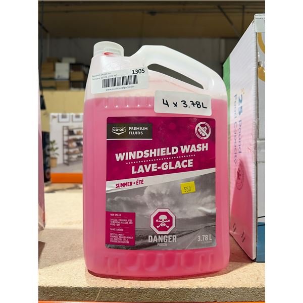 Lot of 4 –  Windshield Wash 3.78L Summer Formula by Eco-Friendly Brand
