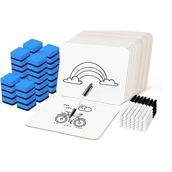 Dry Erase LapBoards, PANDRI 36 Pack Double Sided 12.5 x 9 Inch Dry Erase Boards with 36 Erasers and 