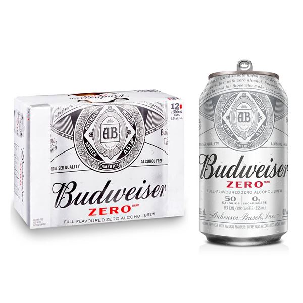 Budweiser Zero 24 x 355ml Alcohol-Free Beer Cans