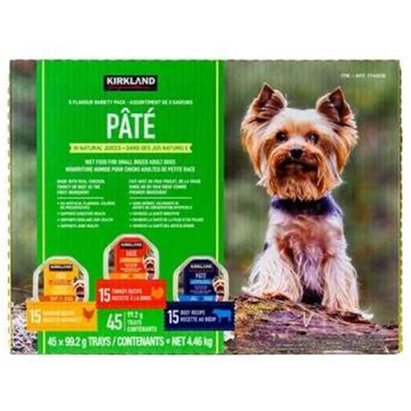 Kirkland Signature Dog Food Pate Variety Pack with 45 Trays
