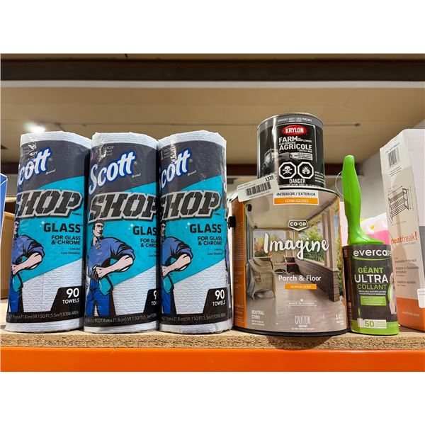 Scott Shop Glass Towels, Krylon Farm & Implement Primer, and Co-Op Imagine Porch & Floor Paint