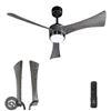 Image 1 : VAGIZM Ceiling Fan 52” With Light & Remote: Quiet Reversible DC Motor – (Black+Wal