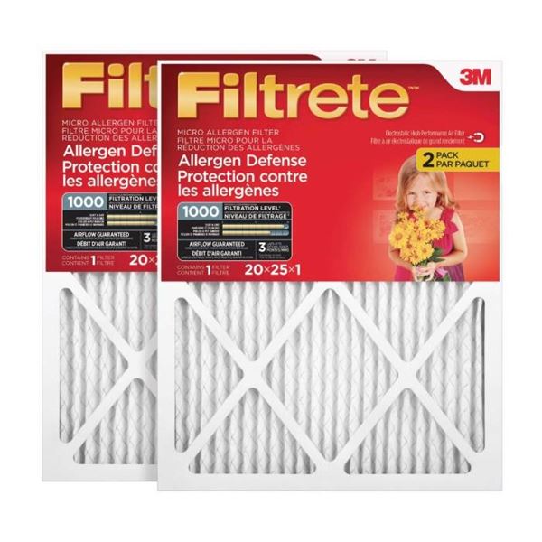 Lot of 3 - 2 packs of 3M Filtrete Micro Allergen Defense Filters, model CAT 9803DC - 20 inches by 25