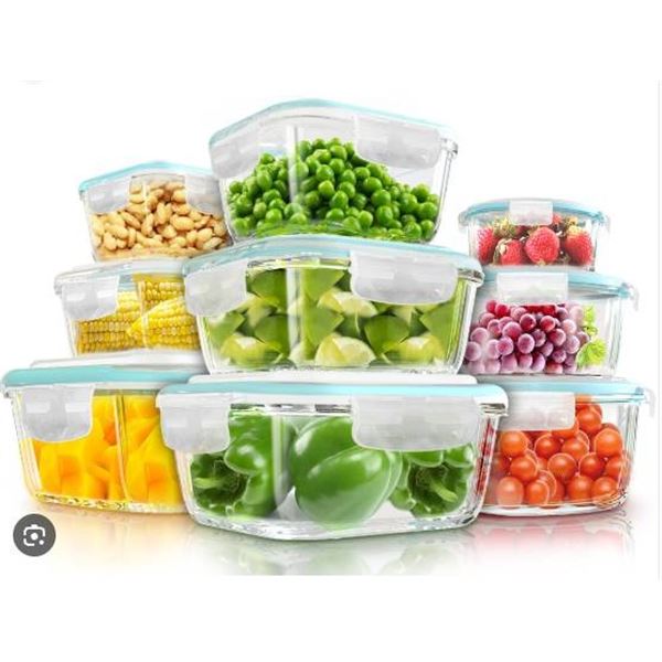 Kichly 18-Piece Glass Food Container Set with Lids