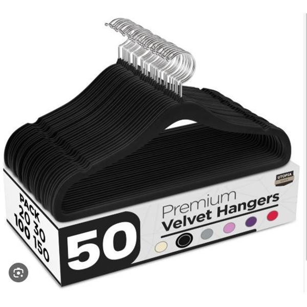 Utopia Home Velvet Hangers, Heavy Duty, Pack of 50, Pink