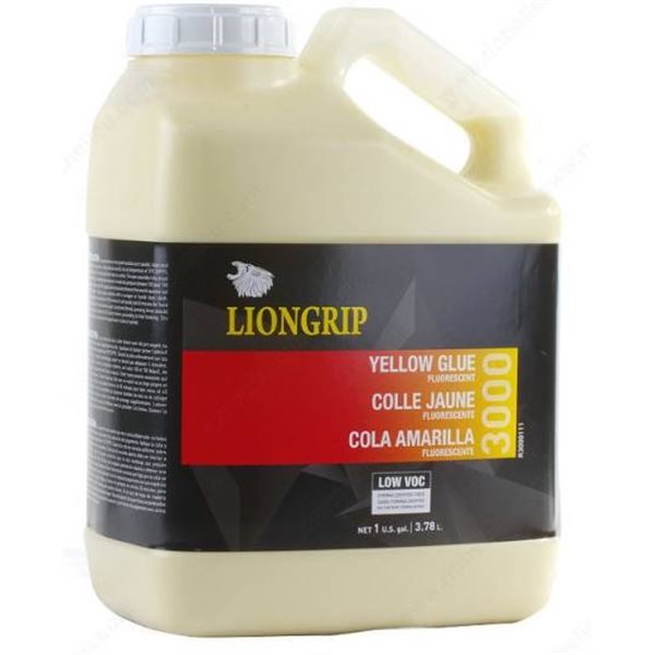 Richelieu Liongrip R300011 Yellow Glue Fluorescent, 1 Gallon, Set of 4