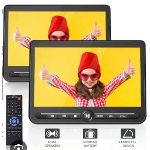 7-Inch Dual Screen Portable DVD Player Kit