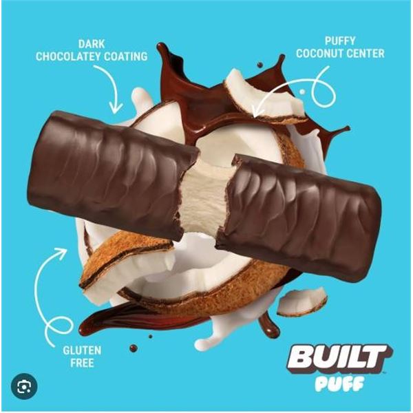 Bult Puff Protein Bars, Brownie Batter, Coconut, 560g, Gluten-Free