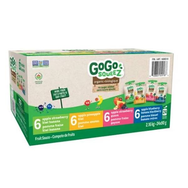 GoGo SqueeZ Organic Fruit Sauce 24 x 90 g Assorted Flavors