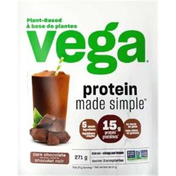Vega Plant-Based Chocolate Protein Powder, 271 g, Lot of 2