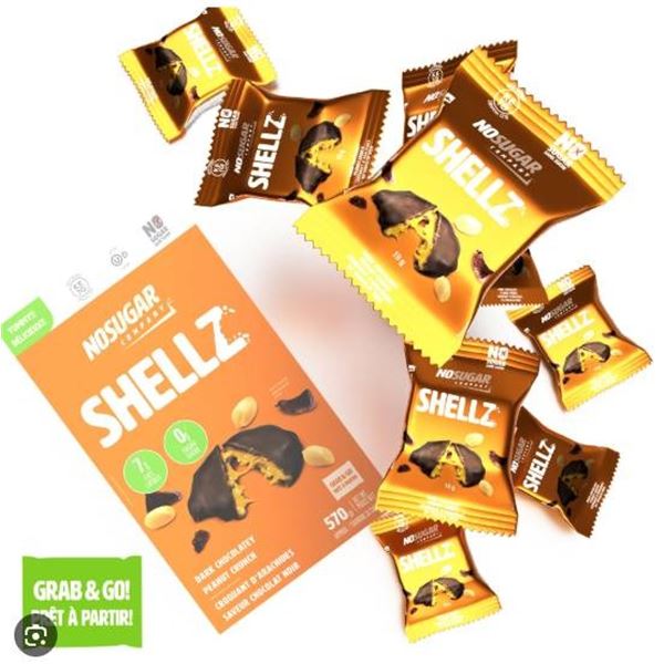 Nosugar Shellz Dark Chocolate Peanut Crunch – 570g