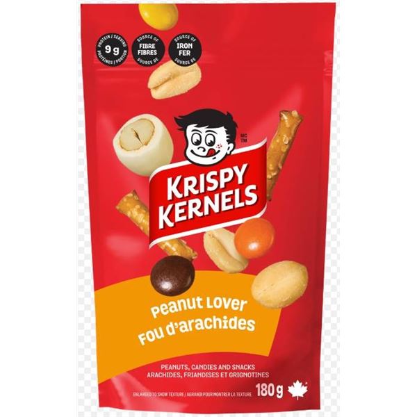 Krispy Kernels Peanut Lover, 180g Bags (Case of 8)