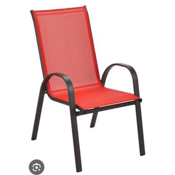 Lot of 6 Valu+ Stackable Steel Chairs in Red