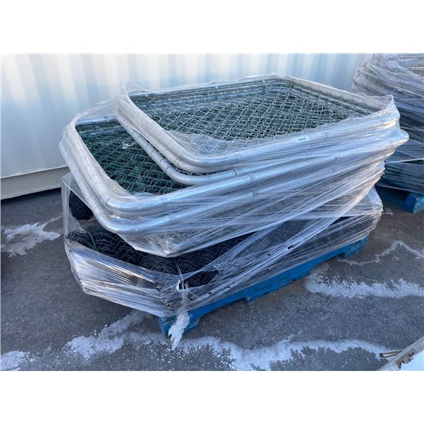 Pallet Lot of Chain Link Fencing Materials with Gate Frames