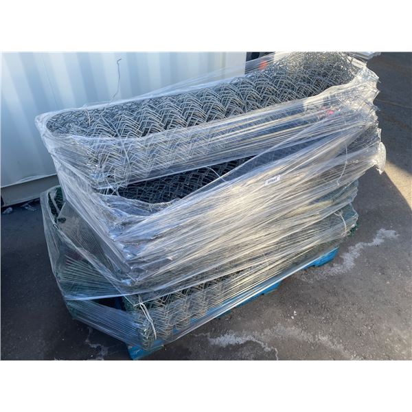 Pallet Lot of Chain Link Fencing Rolls and Components
