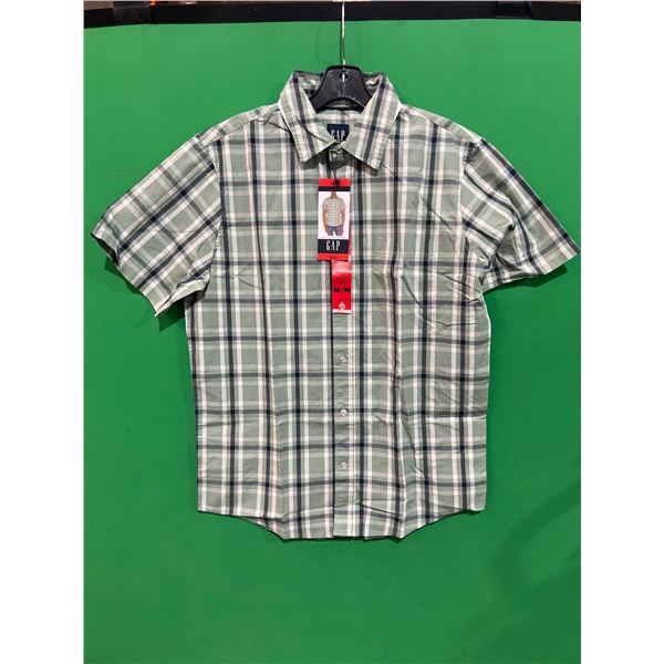 Gap Men’s Short-Sleeve Plaid Shirt – Size Medium