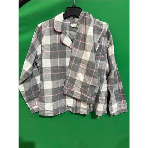 Bedhead Pajamas M/M Gray and Pink Plaid Two-Piece Set